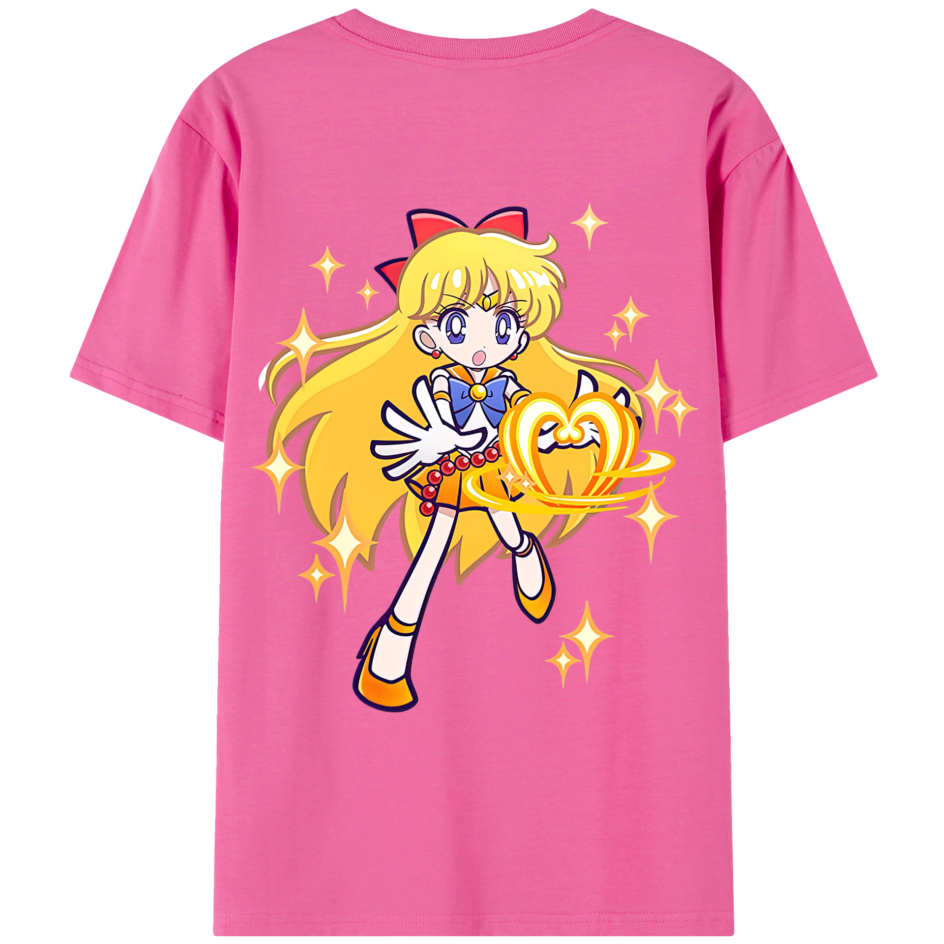 （画像用） 美少女戦士セーラームーン 愛野 美奈子 あいの みなこ Sailor Moon Aino Minako レディース半袖Tシャツ(バックプリント)